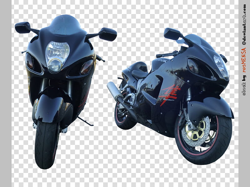 Suzuki Hayabusa front, black sport bike transparent background PNG clipart