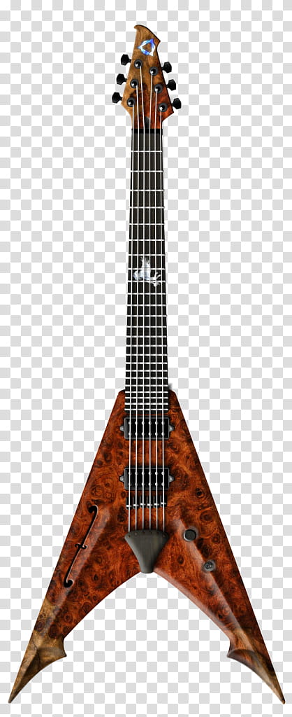 Electric Guitar v shape, brown flying v guitar transparent background PNG clipart