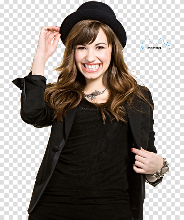 Demi Lovato, women's black coat transparent background PNG clipart