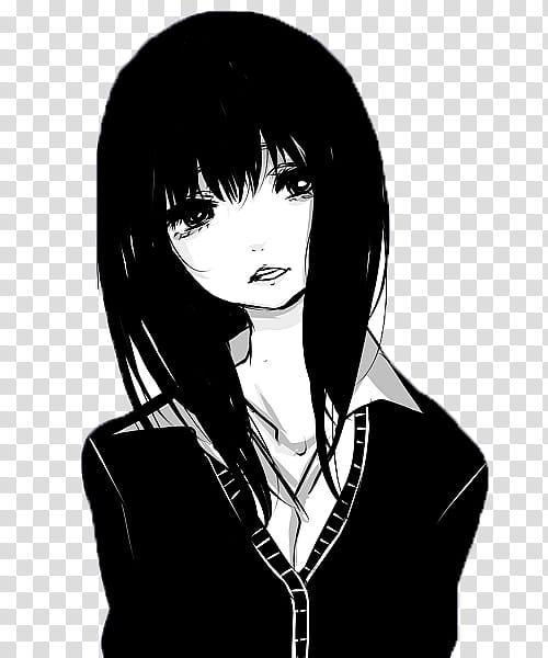 Anime girl, black haired female anime character transparent background PNG clipart