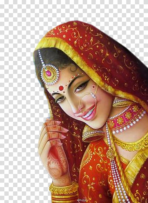 India Tradition, Indian Cuisine, Bride, Indian Wedding Clothes, Wedding Dress, Painting, Indian Art, Handicraft transparent background PNG clipart