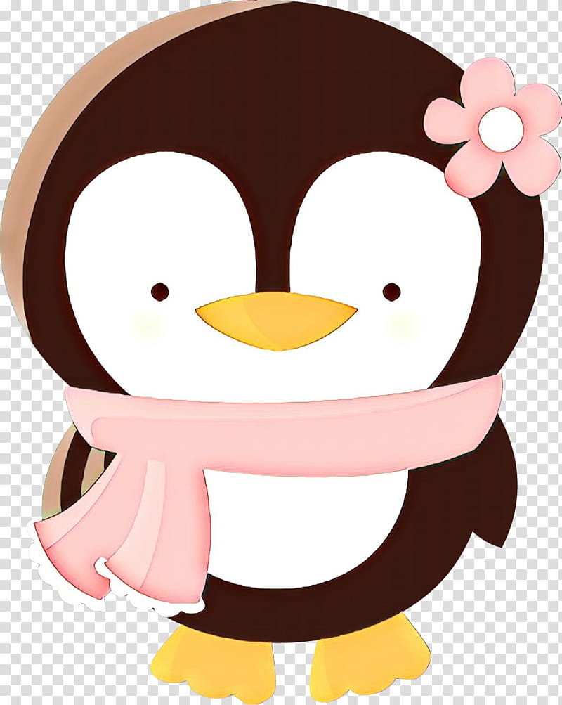 Penguin, Drawing, Cartoon, Little Penguin, Flightless Bird, Pink, Yellow, Smile transparent background PNG clipart