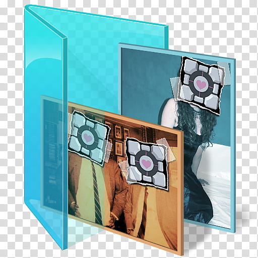 Portal Icons User Folders, s-b, two portrait paintings with stickers transparent background PNG clipart