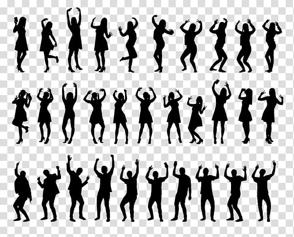 Party Silhouette, Dance, Dance Party, BELLY DANCE, , Disco, Group Dance, Ballet transparent background PNG clipart