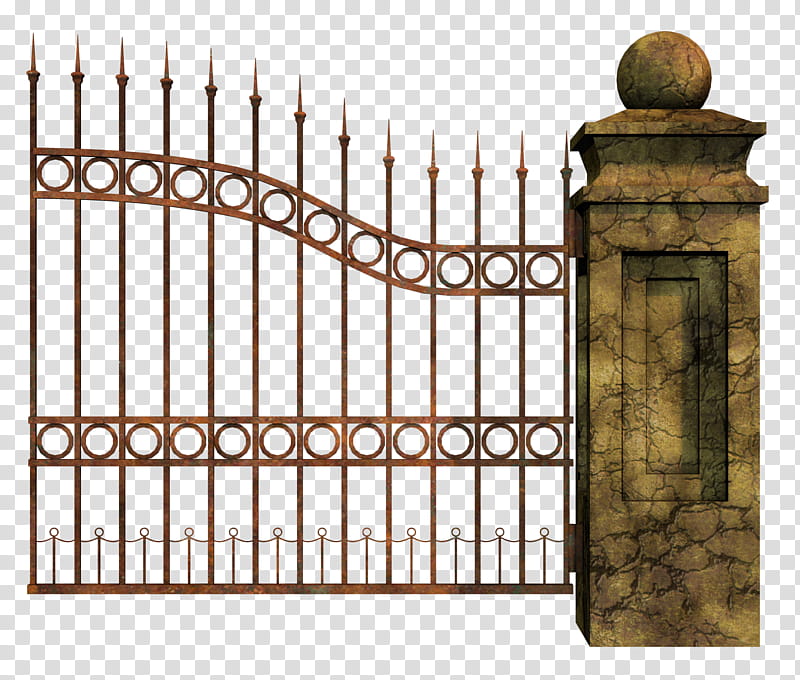 Graveyard Gate Right , brown metal gate transparent background PNG clipart