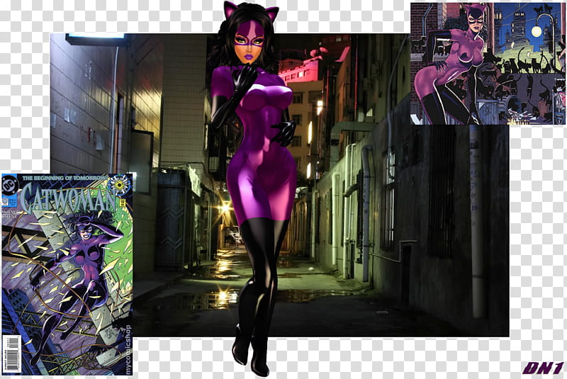 CatWoman  Version ReBorn Ltex Sp Ed, purple dress game character transparent background PNG clipart