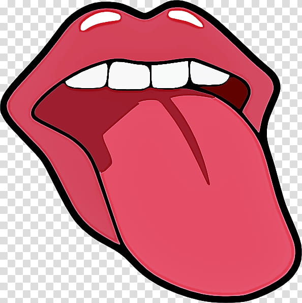 lip facial expression red mouth tongue, Cheek, Pink, Nose, Cartoon transparent background PNG clipart