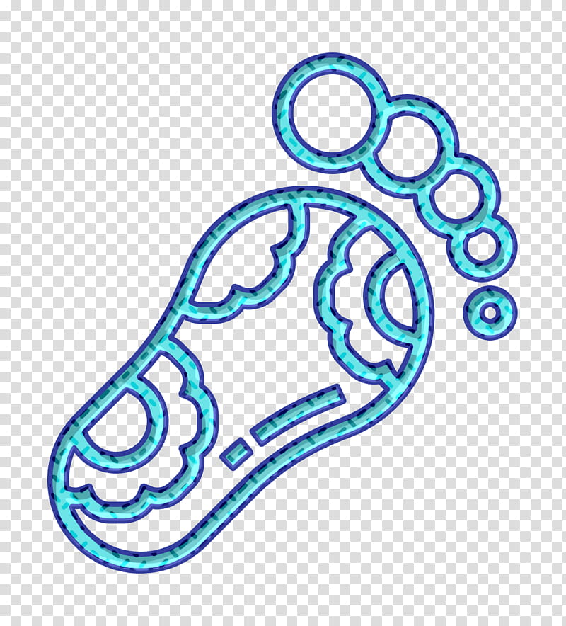 Reflexology icon Spa Element icon Feet icon, Aqua, Line Art transparent background PNG clipart