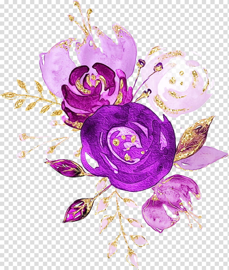 Rose, Watercolor, Paint, Wet Ink, Violet, Purple, Flower, Cut Flowers transparent background PNG clipart