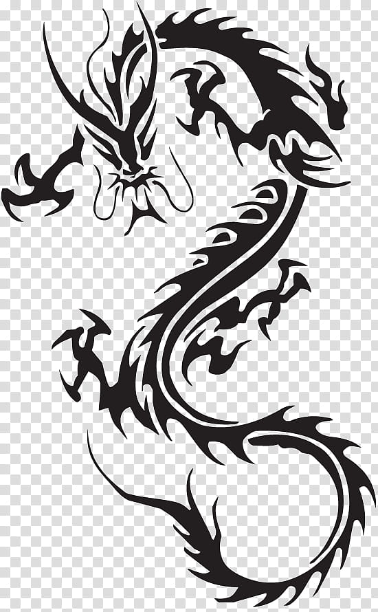 chinese dragon logo black