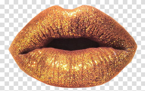 Dudak, lips wearing gold lipstick transparent background PNG clipart