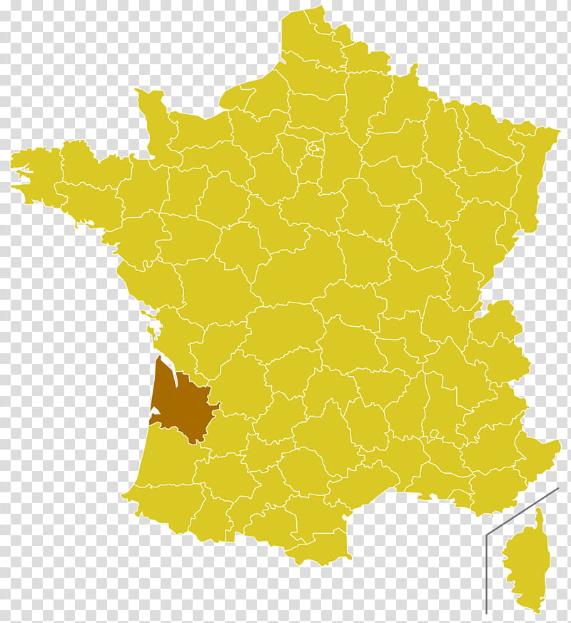 Map, Dordogne, Lyon, Departments Of France, Gironde, Gironde Estuary, History, Yellow transparent background PNG clipart