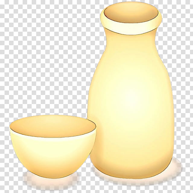 yellow dairy serveware sake set, Cartoon, Drinkware, Tableware, Vase, Ceramic, Glass transparent background PNG clipart