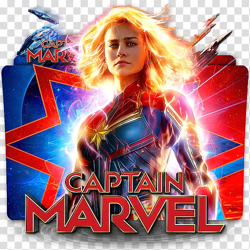 Captain Marvel movie folder icon v transparent background PNG clipart