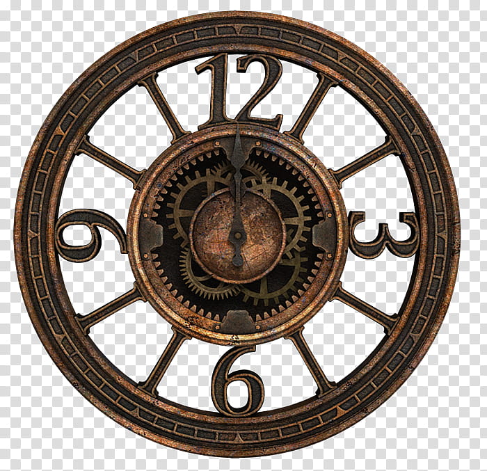 Steampunk Clocks  s, round brown analog clock transparent background PNG clipart