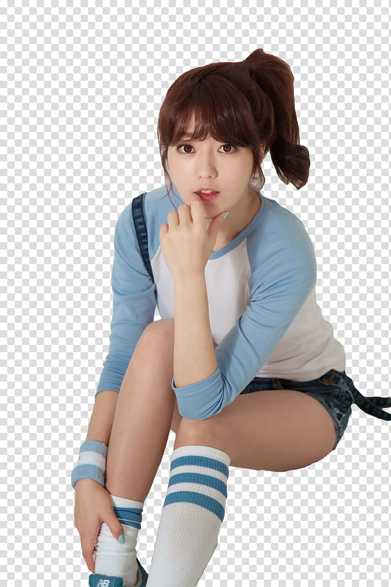 Bomi Ulzzang, sitting woman touching her chin transparent background PNG clipart