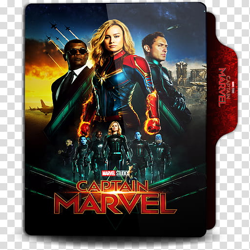 Captain Marvel  Folder Icon V, CM  transparent background PNG clipart