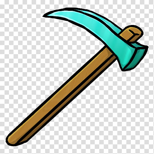 MineCraft Icon  , Diamond Hoe, brown and teal pickaxe illustration transparent background PNG clipart