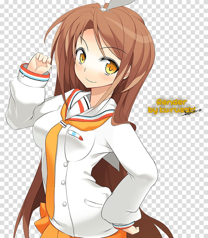 Char Render s, brown haired anime girl illustration transparent background PNG clipart