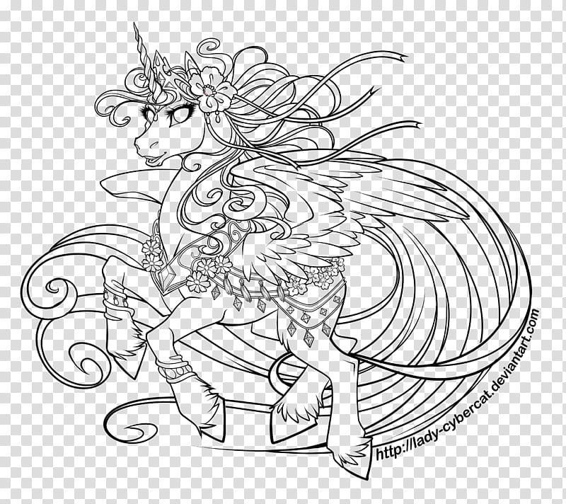 Princess Celestia Free Line Art, unicorn illustration transparent background PNG clipart