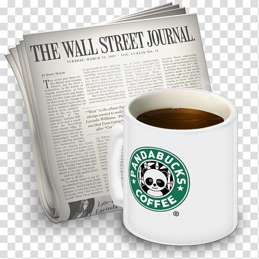 Newsreader Icons vol , Pandabucks, white and green ceramic mug transparent background PNG clipart