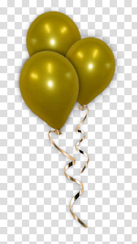 three gold balloons transparent background PNG clipart