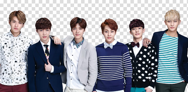 EXO Lotte Duty Free Magazine, line of standing men transparent background PNG clipart