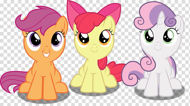 The Adorable CMC Sitting, My Little Pony characters illustration transparent background PNG clipart