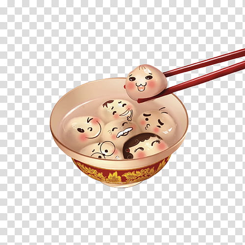 Cartoon Chinese New Year, Tangyuan, Lantern Festival, Qixi Festival, Traditional Chinese Holidays, Cartoon, Bowl, Tableware transparent background PNG clipart