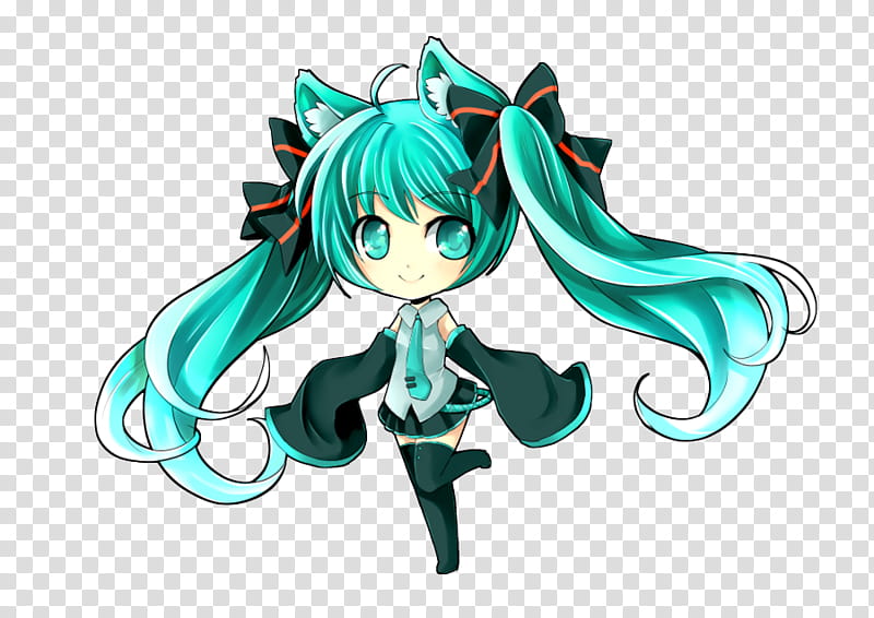 Miku Hatsune , women's green and black necklace transparent background PNG clipart