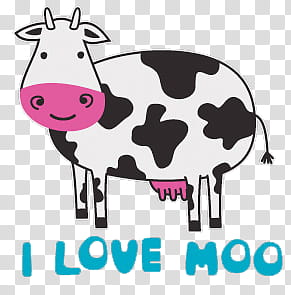 lovely II, white and black cow illustration transparent background PNG clipart