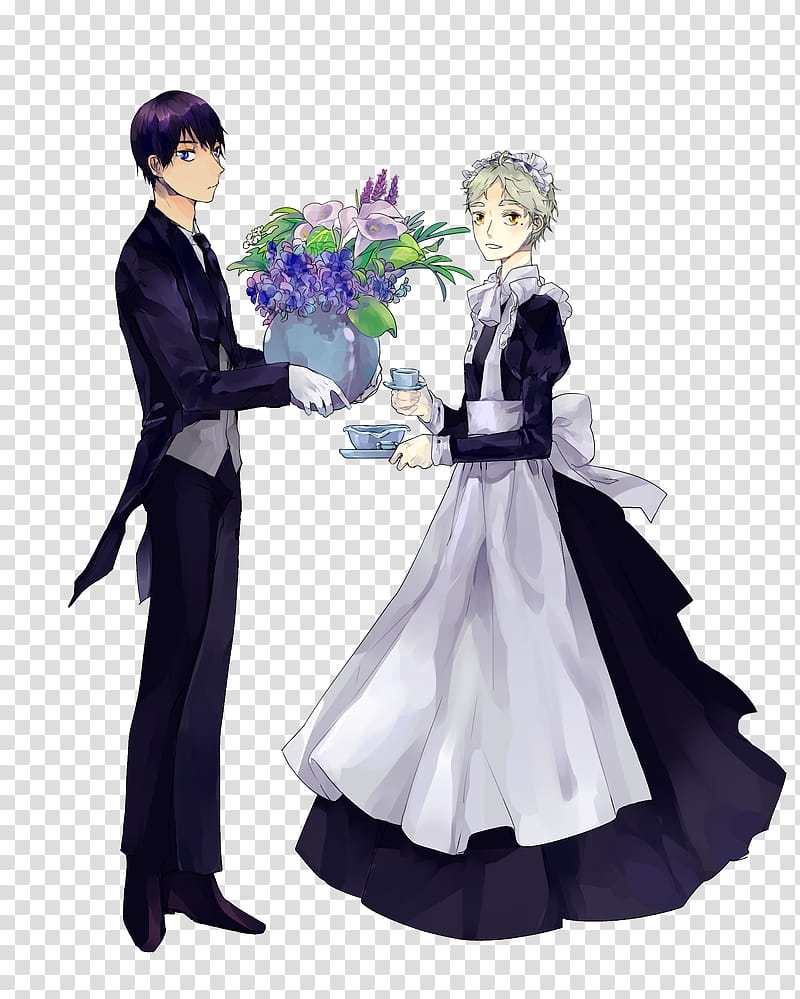 Butler Kageyama and Maid Suga transparent background PNG clipart