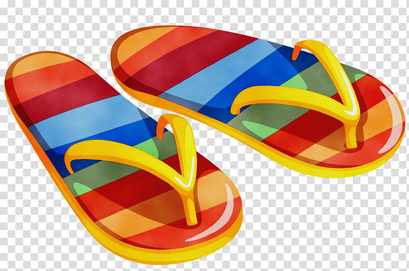 Orange, Flipflops, Shoe, Sandal, Slipper, Footwear, Pink Sandal, Yellow transparent background PNG clipart