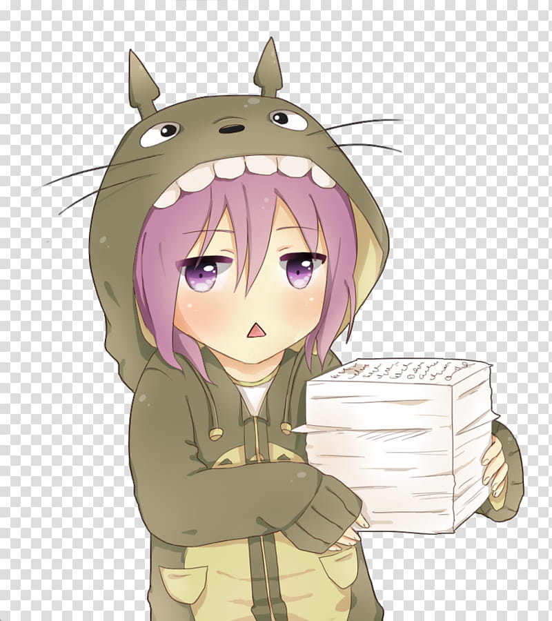 Murasakibara totoro is a very busy boy, girl wearing gray jacket anime transparent background PNG clipart