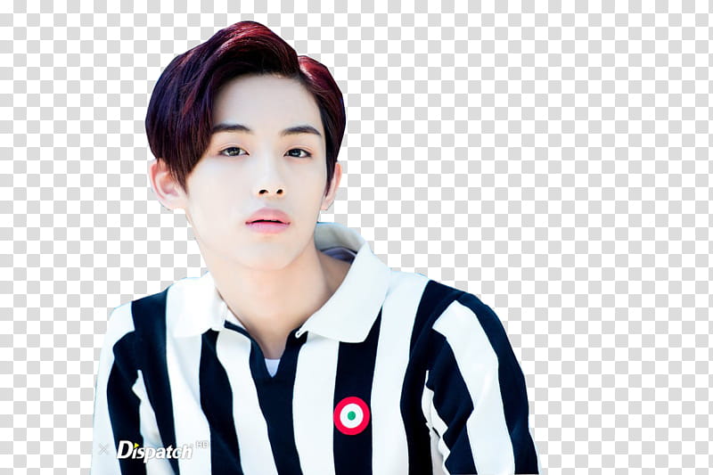 Winwin naver dispatch, man wearing white and black striped polo shirt transparent background PNG clipart