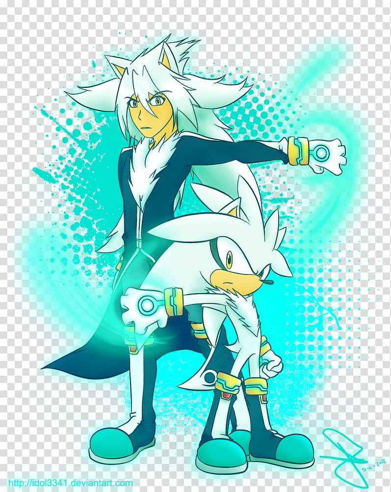 Silver gijinka, Sonic illustration transparent background PNG clipart
