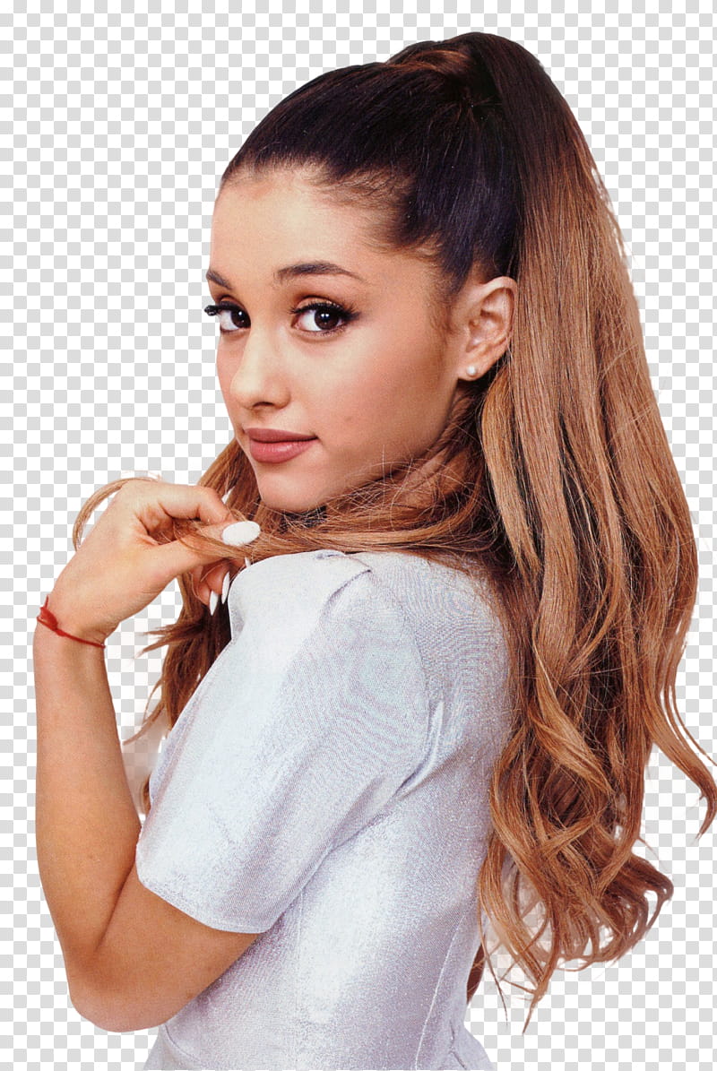 Ariana Grande, Ariana Grande in white shirt transparent background PNG clipart