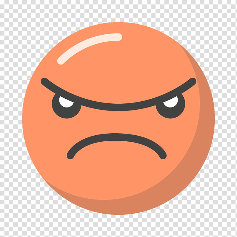 smiley angry Emoticon emotion icon, Face, Orange, Facial Expression, Cartoon, Head, Nose, Mouth transparent background PNG clipart