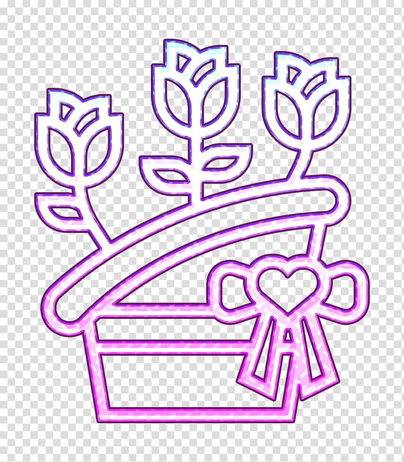 Home Decoration icon Flower bouquet icon Bouquet icon, Pink, Purple, Violet, Coloring Book, Line, Line Art, Magenta transparent background PNG clipart