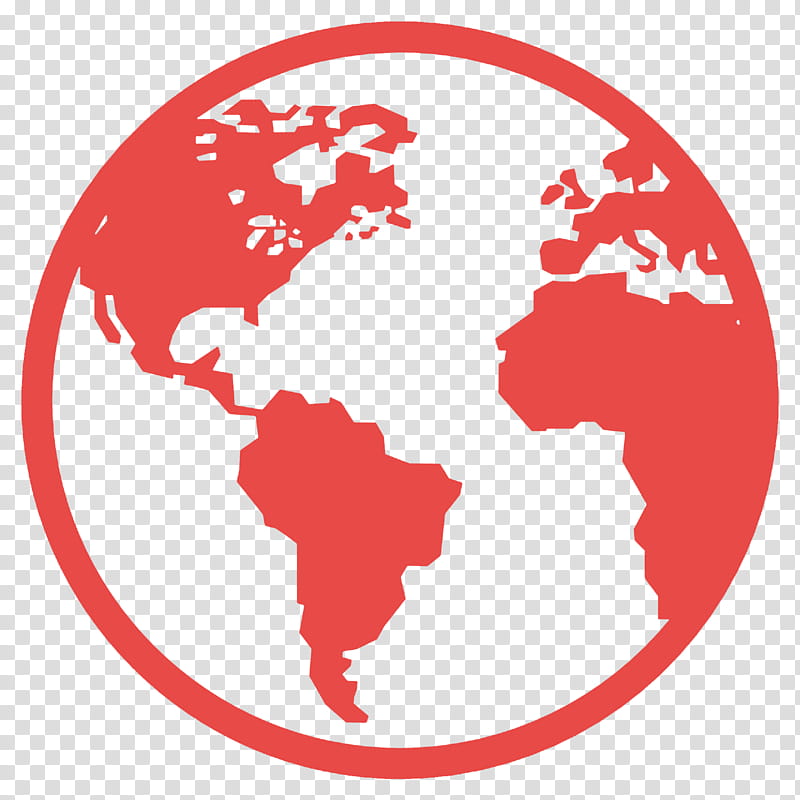 Globe, World, World Map, Mercator Projection, Location, Red, Logo transparent background PNG clipart