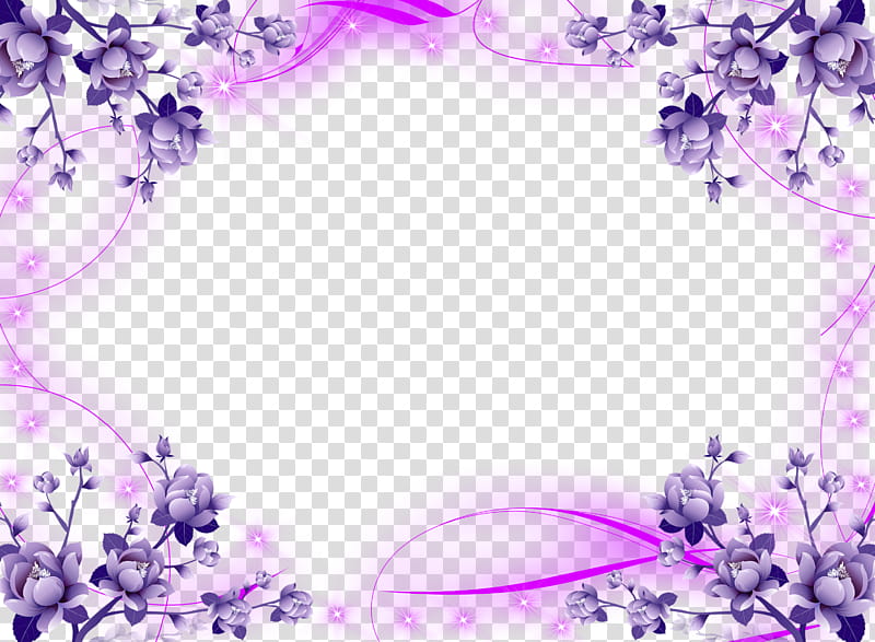 purple floral borderline transparent background PNG clipart