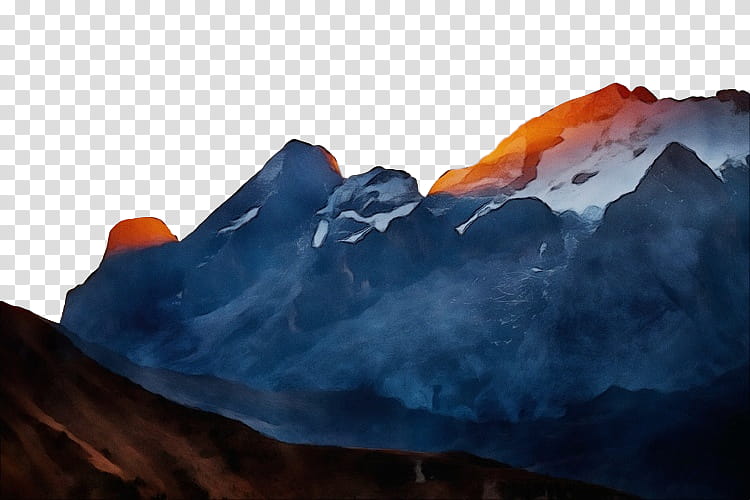 geological phenomenon rock mountainous landforms mountain sky, Watercolor, Paint, Wet Ink, Glacier, Glacial Landform, Geology, Summit transparent background PNG clipart