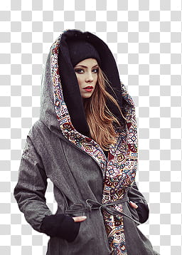 Female Model, woman wearing brown coat transparent background PNG clipart