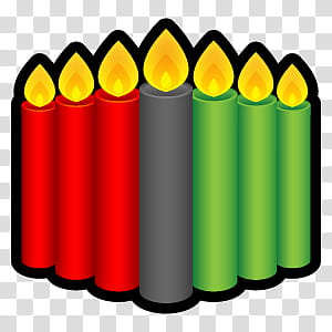 Navidad, red, black, and green candles illustration transparent background PNG clipart