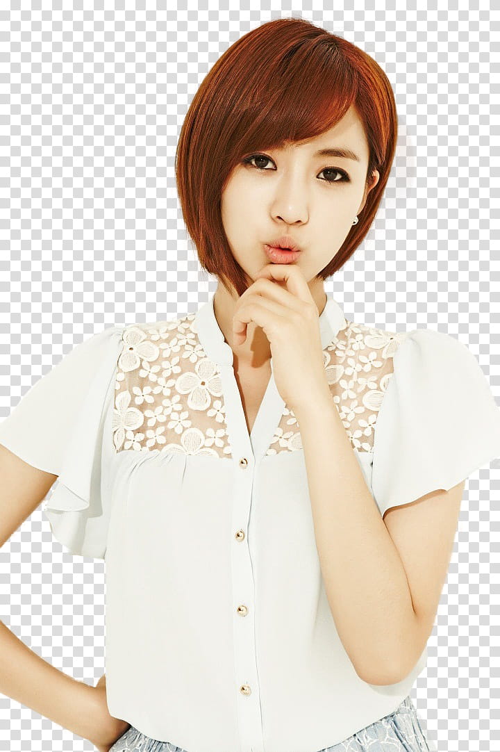 Eunjung T ara render, SNSD member pouting lips transparent background PNG clipart