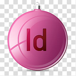 Adobe CS Icons xMas style, Id, pink and gray bauble transparent background PNG clipart