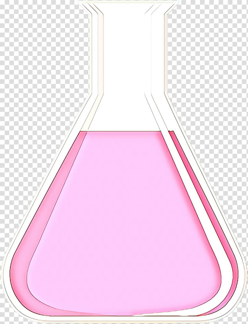 pink beaker laboratory flask magenta laboratory equipment, Cartoon transparent background PNG clipart
