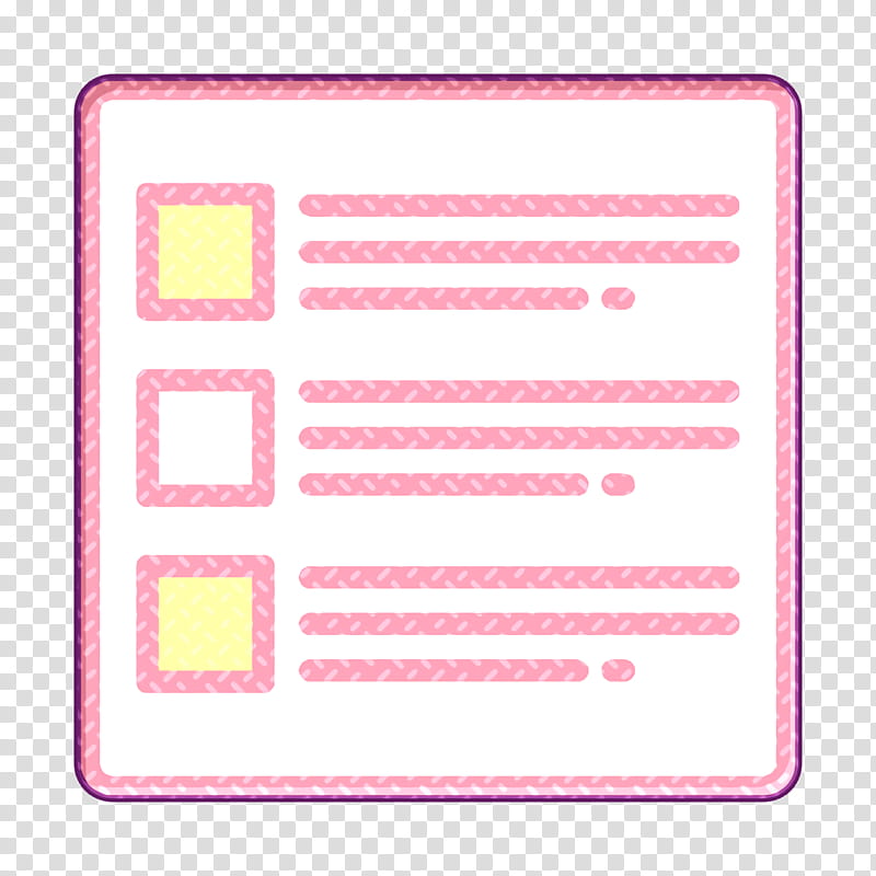 UI icon List icon, Pink, Text, Rectangle, Magenta, Square transparent background PNG clipart