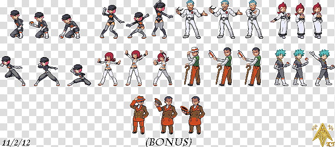 HGSS Team Rocket Gym Leaders, assorted characters illustration transparent background PNG clipart