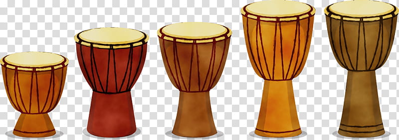 drum musical instrument percussion hand drum djembe, Watercolor, Paint, Wet Ink, Membranophone, Goblet Drum, Bongo Drum, Conga transparent background PNG clipart